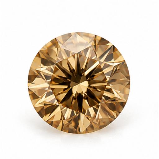 Round Briilant Cut Champagne Moissanite